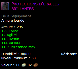 Protections d'épaules brillantes