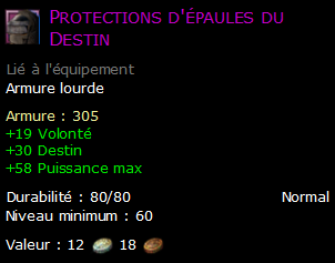 Protections d'épaules du Destin