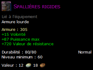 Spallières rigides