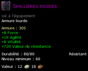 Spallières rigides