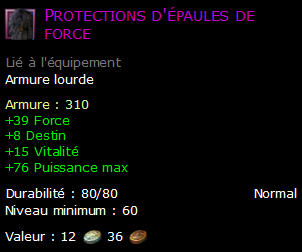 Protections d'épaules de force