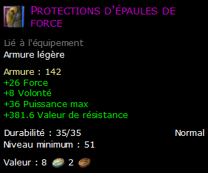 Protections d'épaules de force