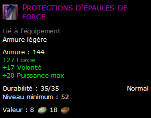 Protections d'épaules de force