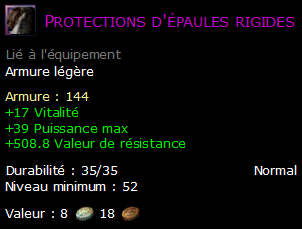 Protections d'épaules rigides