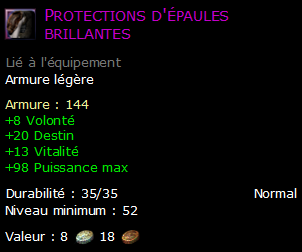 Protections d'épaules brillantes