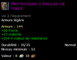 Protections d'épaules de force