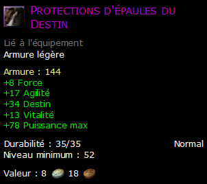 Protections d'épaules du Destin