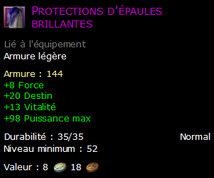 Protections d'épaules brillantes