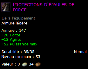 Protections d'épaules de force