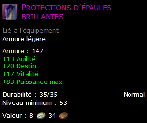 Protections d'épaules brillantes