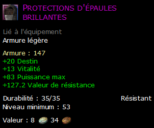 Protections d'épaules brillantes