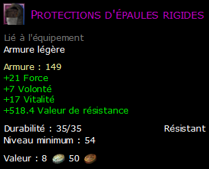 Protections d'épaules rigides