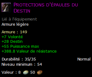 Protections d'épaules du Destin