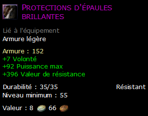 Protections d'épaules brillantes