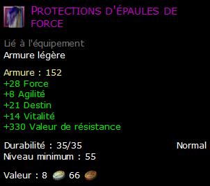 Protections d'épaules de force