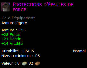 Protections d'épaules de force