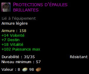 Protections d'épaules brillantes