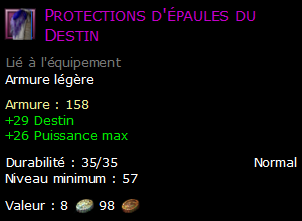 Protections d'épaules du Destin