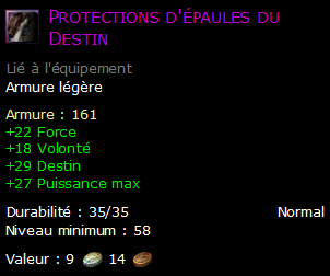 Protections d'épaules du Destin