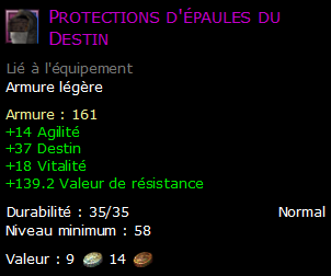 Protections d'épaules du Destin