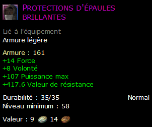 Protections d'épaules brillantes