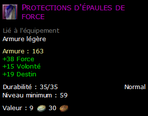 Protections d'épaules de force