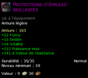 Protections d'épaules brillantes