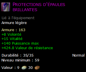 Protections d'épaules brillantes