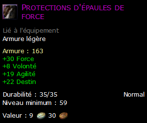 Protections d'épaules de force