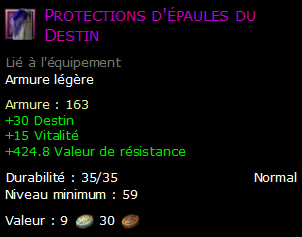 Protections d'épaules du Destin