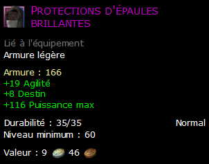 Protections d'épaules brillantes