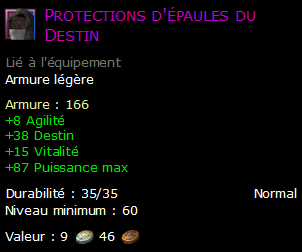 Protections d'épaules du Destin