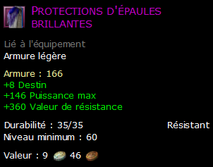 Protections d'épaules brillantes