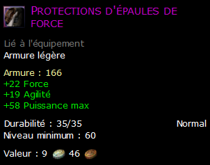 Protections d'épaules de force