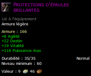 Protections d'épaules brillantes