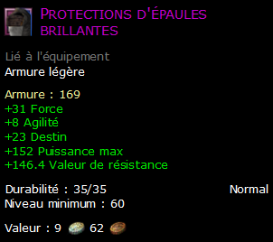 Protections d'épaules brillantes