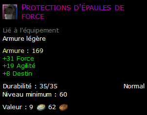 Protections d'épaules de force