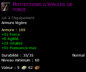 Protections d'épaules de force