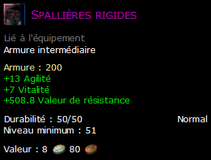 Spallières rigides