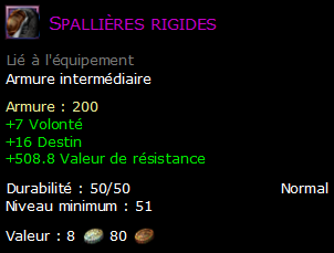 Spallières rigides