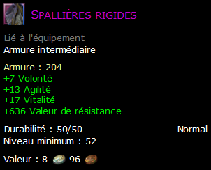 Spallières rigides