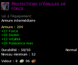 Protections d'épaules de force