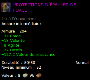 Protections d'épaules de force