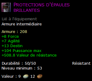 Protections d'épaules brillantes