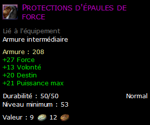 Protections d'épaules de force