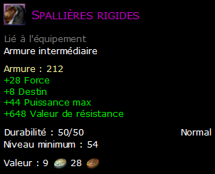 Spallières rigides