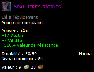 Spallières rigides