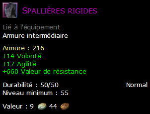 Spallières rigides