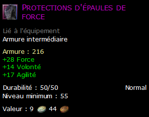 Protections d'épaules de force