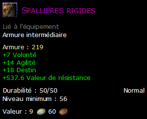 Spallières rigides